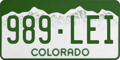 CO license plate 989LEI
