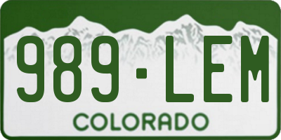 CO license plate 989LEM