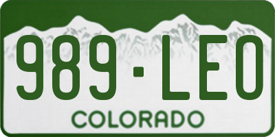 CO license plate 989LEO