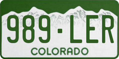 CO license plate 989LER