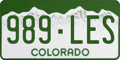 CO license plate 989LES