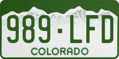 CO license plate 989LFD