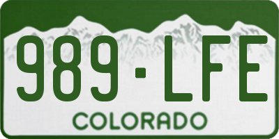 CO license plate 989LFE