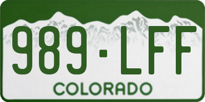 CO license plate 989LFF