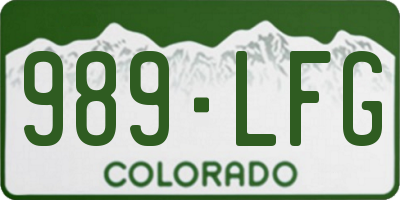 CO license plate 989LFG