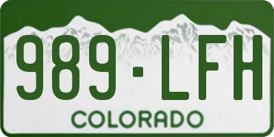 CO license plate 989LFH