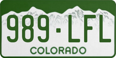 CO license plate 989LFL