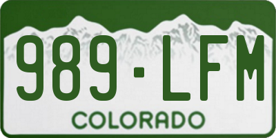 CO license plate 989LFM