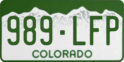 CO license plate 989LFP