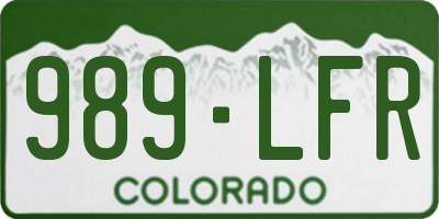 CO license plate 989LFR
