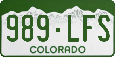 CO license plate 989LFS