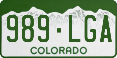 CO license plate 989LGA