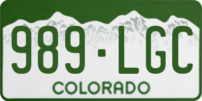 CO license plate 989LGC