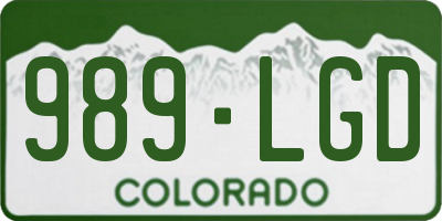 CO license plate 989LGD