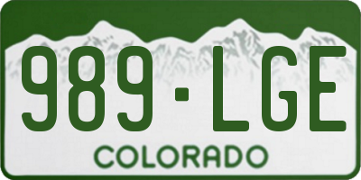 CO license plate 989LGE