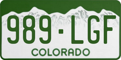CO license plate 989LGF