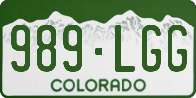 CO license plate 989LGG