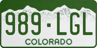CO license plate 989LGL