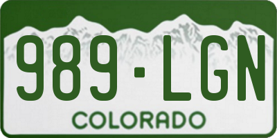 CO license plate 989LGN