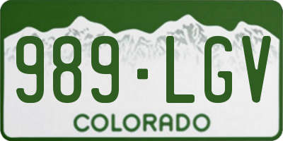 CO license plate 989LGV