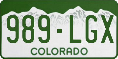 CO license plate 989LGX