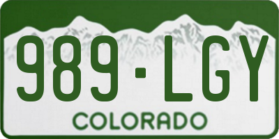 CO license plate 989LGY