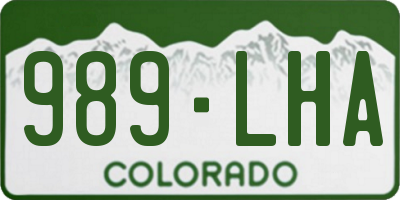 CO license plate 989LHA