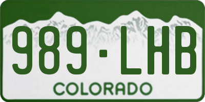 CO license plate 989LHB