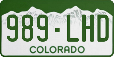 CO license plate 989LHD