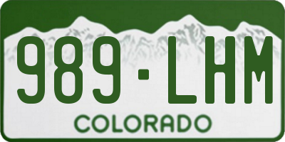 CO license plate 989LHM