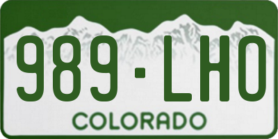 CO license plate 989LHO