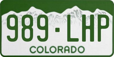 CO license plate 989LHP