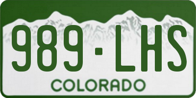 CO license plate 989LHS