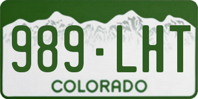 CO license plate 989LHT