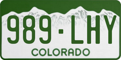 CO license plate 989LHY