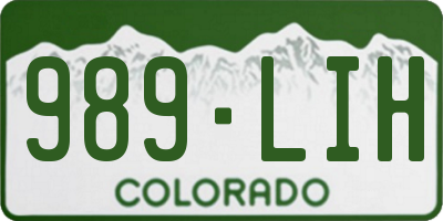 CO license plate 989LIH