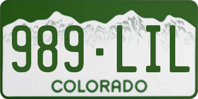 CO license plate 989LIL