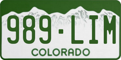 CO license plate 989LIM