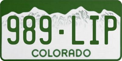 CO license plate 989LIP