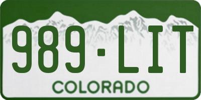CO license plate 989LIT