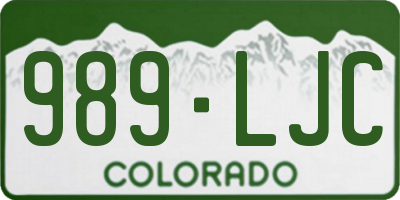 CO license plate 989LJC