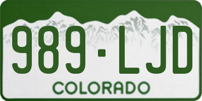 CO license plate 989LJD