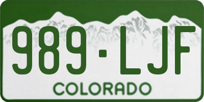 CO license plate 989LJF