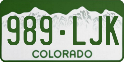 CO license plate 989LJK