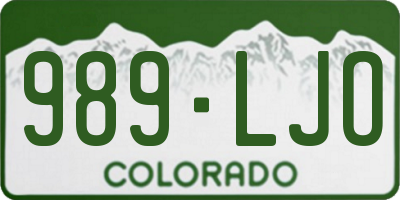 CO license plate 989LJO
