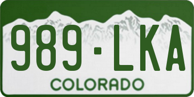 CO license plate 989LKA