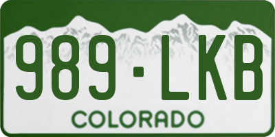 CO license plate 989LKB