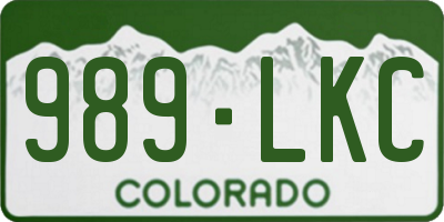 CO license plate 989LKC