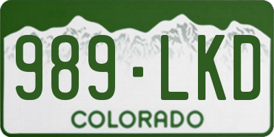CO license plate 989LKD