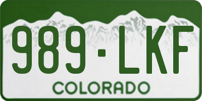 CO license plate 989LKF